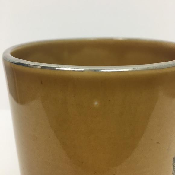 Wade Ireland Big Ben Tankard Mug Gloss Tan Silver Rimmed Leaf Handle London 1980 - Picture 11 of 12